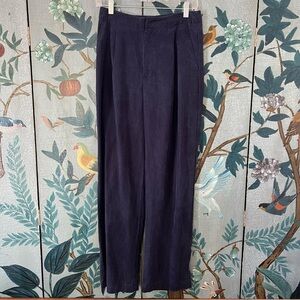 Gap High Rise SoftSuit Pleated Wide Leg Trousers in Navy, Sz 2